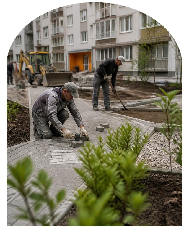 Благоустройство двора многоквартирного дома в Саратове